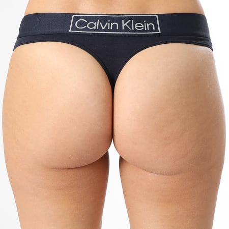 Calvin Klein - String Femme QF6774E Bleu Marine