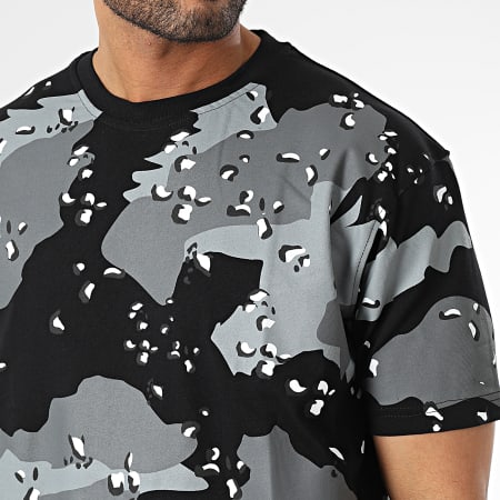 Ikao - Tee Shirt Noir Gris Anthracite Camouflage