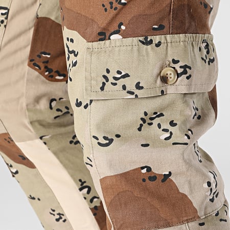 Ikao - Pantalon Cargo Flare Beige Camouflage