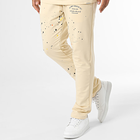 Ikao - Conjunto de camiseta y pantalón de chándal beige
