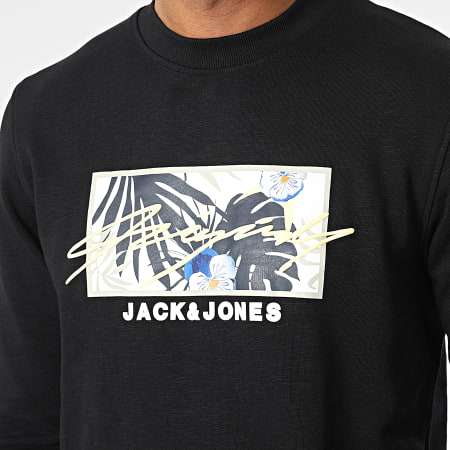 Jack And Jones - Sweat Crewneck Tulum Branding Noir Chiné Floral