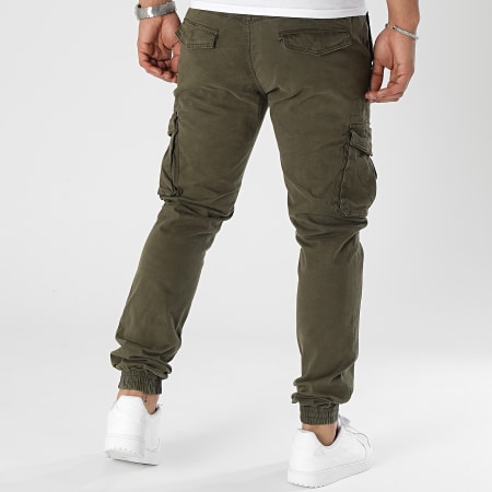 John H - Lot De 2 Pantalons Cargo Noir Vert Kaki