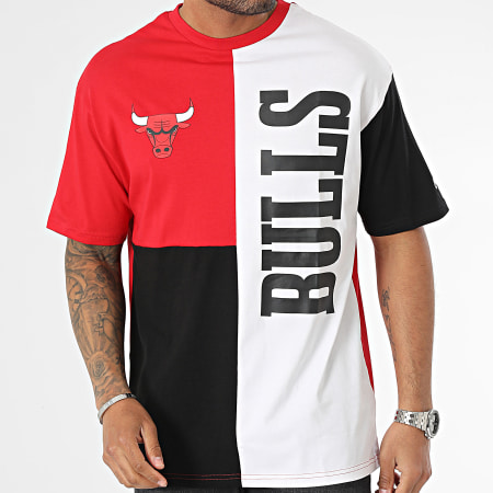 New Era - NBA Cortar y Coser Chicago Bulls Camiseta 60357088 Rojo Blanco Negro