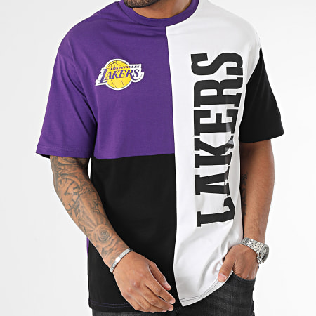 New Era - NBA Cortar y Coser Los Angeles Lakers Camiseta 60357086 Púrpura Negro Blanco