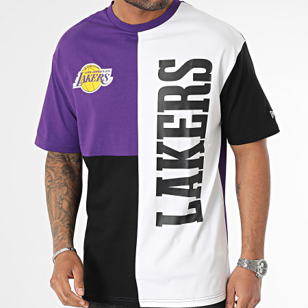 New Era - Tee Shirt NBA Cut And Sew Los Angeles Lakers 60357086 Violet Noir Blanc