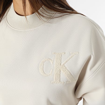 Calvin Klein - Robe Sweat Crewneck Femme 1637 Beige