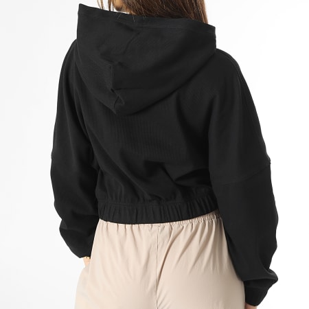 Calvin Klein - Sudadera de mujer con capucha Badge Rib 1441 Negro