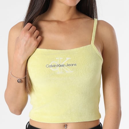 Calvin Klein - Camiseta de tirantes de toalla para mujer 1418 Amarillo