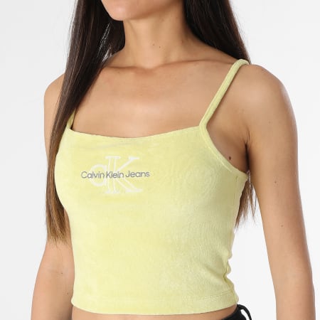 Calvin Klein - Camiseta de tirantes de toalla para mujer 1418 Amarillo
