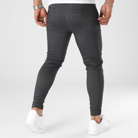 Frilivin - Set di 2 pantaloni chino slim fit blu denim grigio carbone