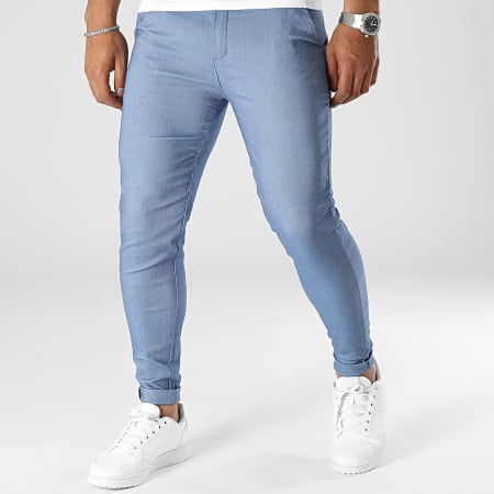 Frilivin - Set di 2 pantaloni chino in denim blu