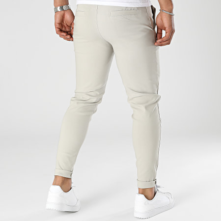Frilivin - Set di 2 pantaloni chino beige e grigi