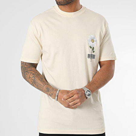 Ikao - Beige gebloemd T-shirt