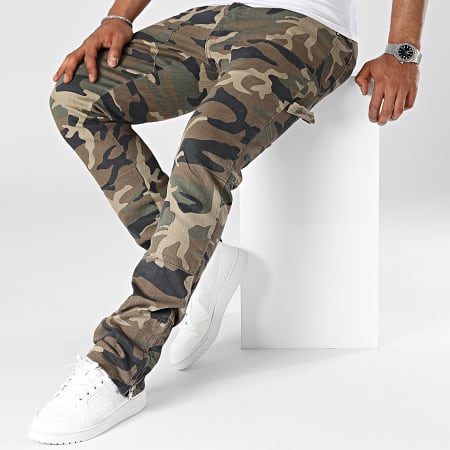 Ikao - Bruine Beige Camouflage Jeans