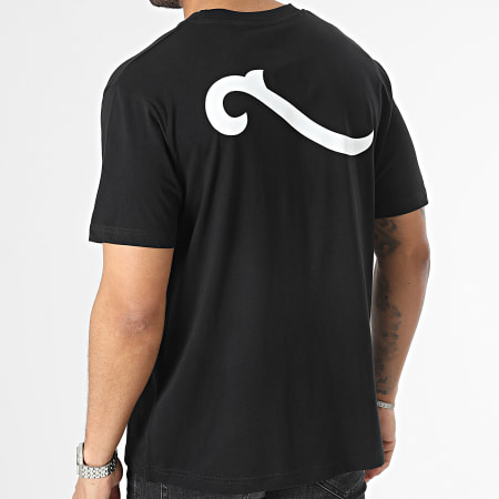 La Piraterie - Camiseta Oversize Large Wave Logo Negro Blanco