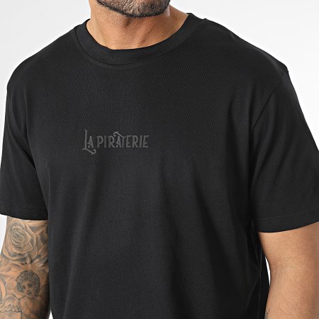 La Piraterie - Tee Shirt Oversize Large Wave Logo Noir Noir