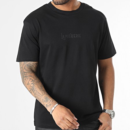 La Piraterie - Tee Shirt Oversize Large Wave Logo Noir Noir