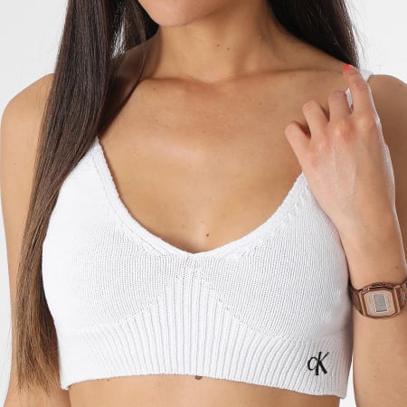 Calvin Klein - Camiseta de tirantes de punto para mujer 1345 Blanco