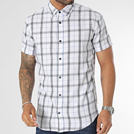 Jack And Jones Chemise Manches Courtes A Carreaux Energy Blanc
