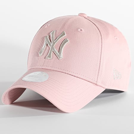 New Era - Gorra de mujer 9Forty Metallic Logo New York Yankees Pink Silver  - Ryses