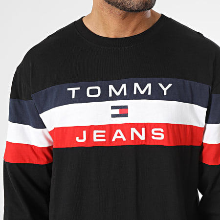 Tommy Jeans - Tee Shirt Manches Longues Relax Colorblock 6834 Noir