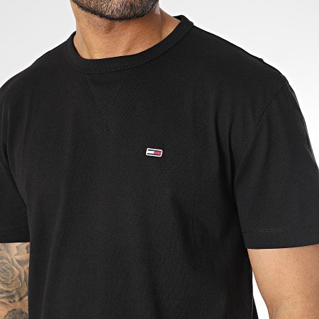 Tommy Jeans - Tee Shirt Classic Rib Detail Flag 6882 Noir