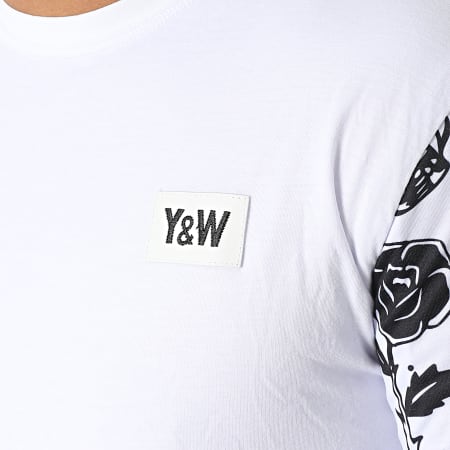 Y et W - Tee Shirt Manches Longues Marine Blanc