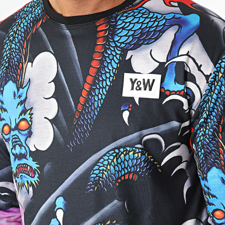 Y et W - Tee Shirt Manches Longues Dragon Noir