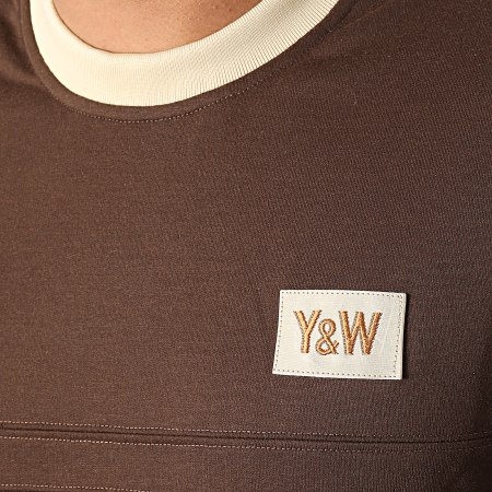 Y et W - Camiseta Manga Larga Marrón Lujo Marrón Beige Reversible