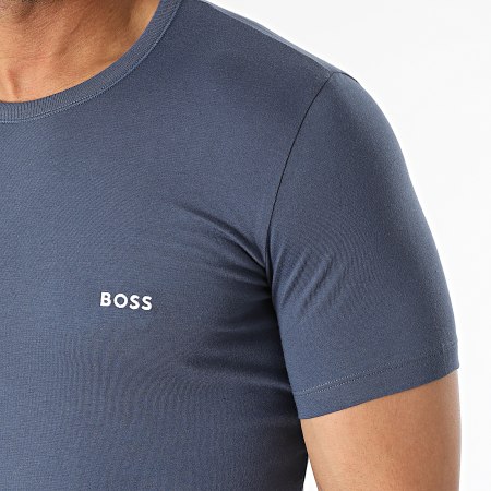 BOSS - Lot De 3 Tee Shirts 50475286 Noir Bleu Marine Bleu Clair