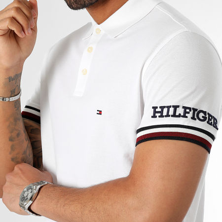 Tommy Hilfiger - Polo Manches Courtes Slim Monotype 1549 Blanc