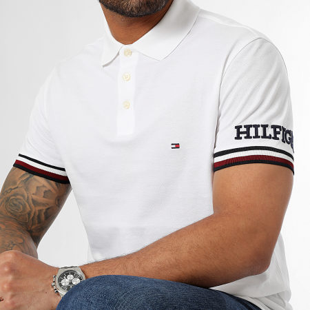 Tommy Hilfiger - Polo Manches Courtes Slim Monotype 1549 Blanc