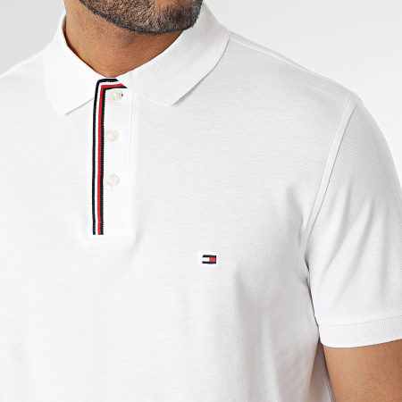 Tommy Hilfiger - Polo Manches Courtes Rwb Placket Tipping 1558 Blanc