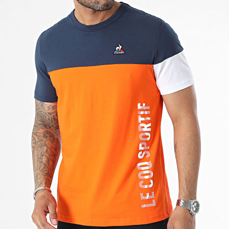 Le Coq Sportif - Tee Shirt 2320646 Orange Bleu Marine