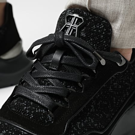 Sneakers Hector Runner in camoscio cerato nero Galaxy