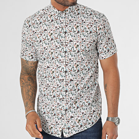 Classic Series - Chemise Manches Courtes Blanc Floral