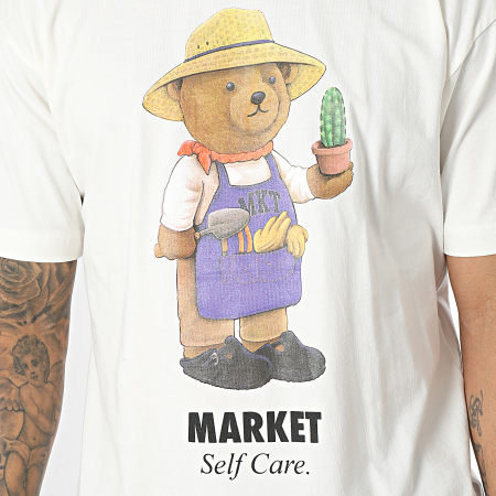 Market - Tee Shirt Botanical Bear Blanc Cassé