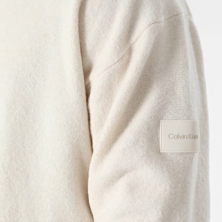 Calvin Klein - Felpa girocollo in misto lycra Comfort 0401 Beige