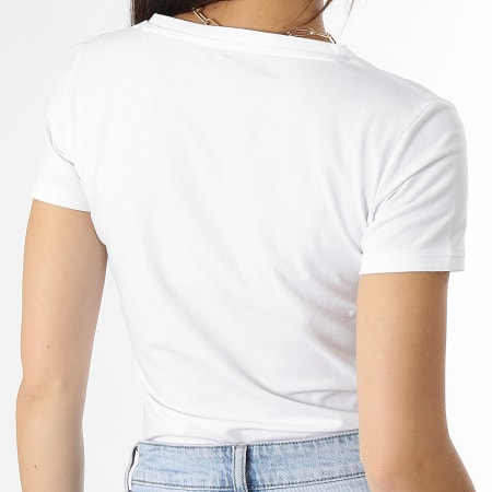 Guess - Tee Shirt Col V Femme W2YI45-J1314 Blanc
