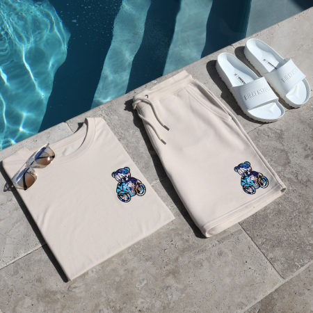 Teddy Yacht Club - Tee Shirt Oversize Large Art Series Blue Front Beige