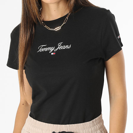 Tommy Jeans - Maglietta da donna BBY Essential Logo 6145 nero