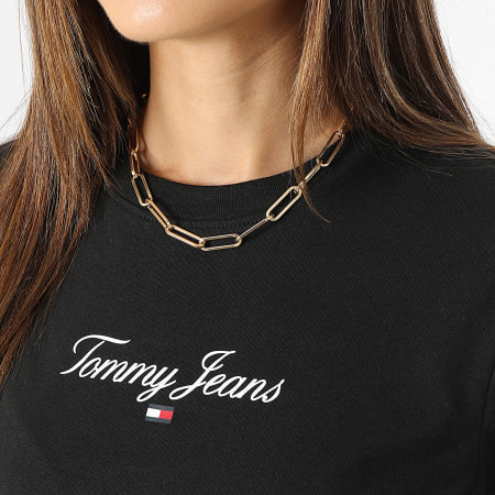 Tommy Jeans - Camiseta de mujer BBY Essential Logo 6145 Negra