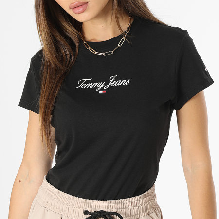 Tommy Jeans - Maglietta da donna BBY Essential Logo 6145 nero