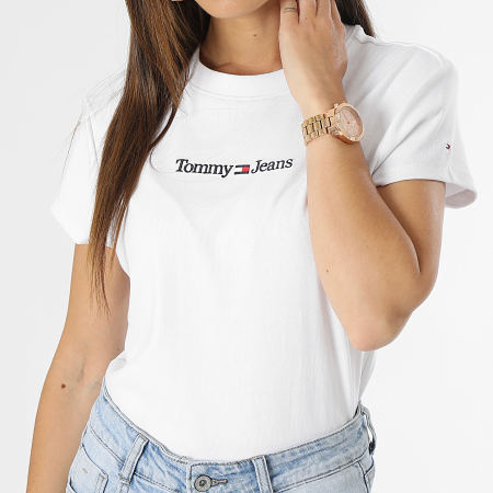 Tommy Jeans - T-shirt Baby Serif Donna 4364 Bianco