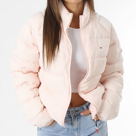 Tommy Jeans - Cappotto donna in piuma leggera 4929 rosa chiaro