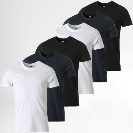 Urban Classics - Confezione da 6 magliette Basic TB2684C Bianco Nero Blu Navy