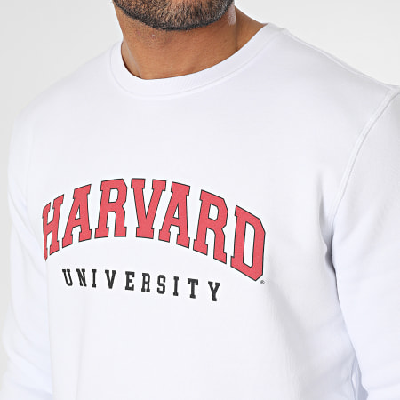 Classic Series - Felpa Harvard con girocollo, bianco