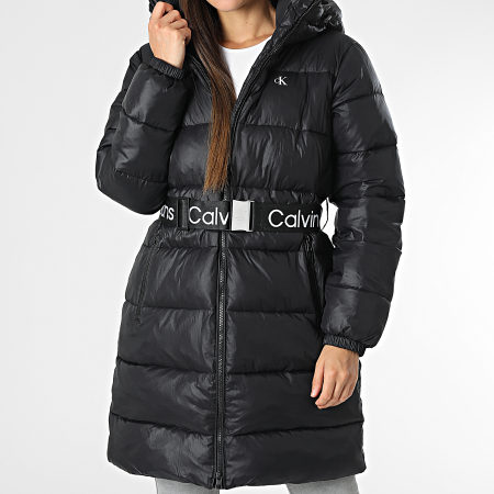 Calvin Klein - Chaqueta con capucha para mujer 1371 Negro