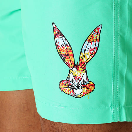 Looney Tunes - Pantaloncini da bagno Bugs Bunny Graff verde pastello
