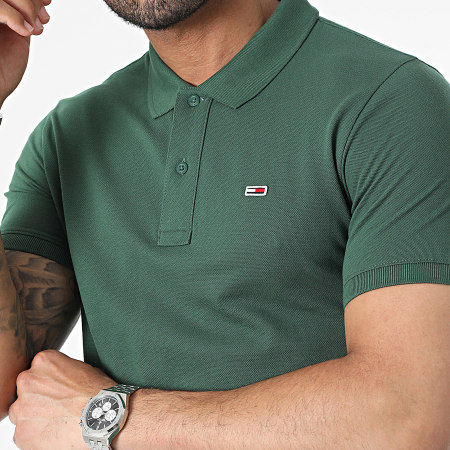 Tommy Jeans - Polo Manches Courtes Slim Placket 5940 Vert